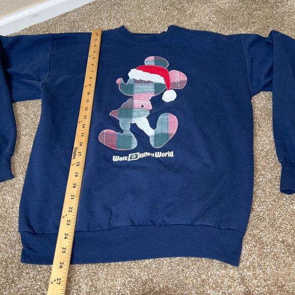 Disneyland World Resorts Mickey in Santa Hat Navy Sweatshirt Christmas SZ M - Picture 4 of 6